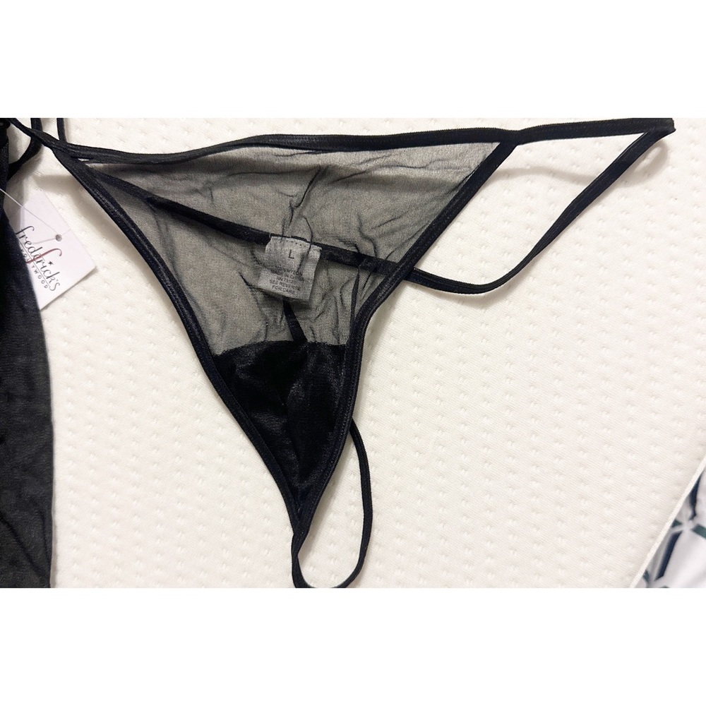 Fredericks Of Hollywood Black Lace Mesh Chemise Sheer Nightie Lingerie Size L - Picture 3 of 6
